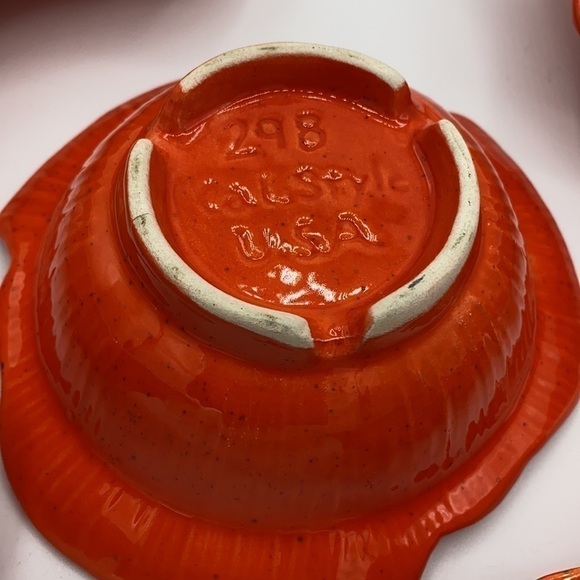 Vintage USA California Pottery Chip & Dip Set Fall Holiday Display Center Piece - Picture 6 of 9